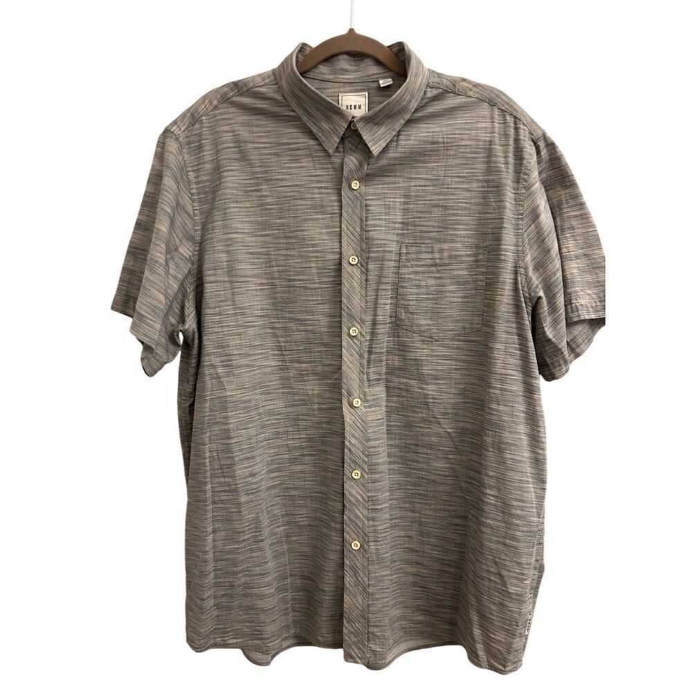 ROWM men's button down shirt blue space dye XL 100% cotton